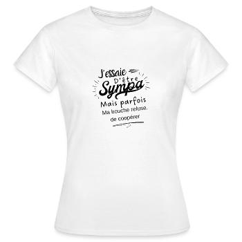 nice but my mouth refuses to cooperate - Women's T-Shirt - white - Front - AI Model Female 172 dark (172cm)