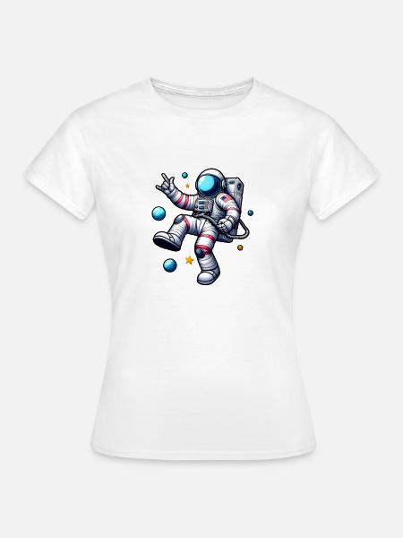 Astronaut Rock'N'Roll - Frauen T-Shirt - Weiß