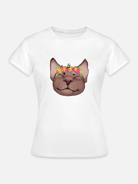 Sommerliche Katze - Frauen T-Shirt - Weiß