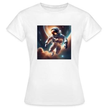 Astronaut im Weltall - Frauen T-Shirt - Weiß - Vorne - AI Model Female 172 dark (172cm)