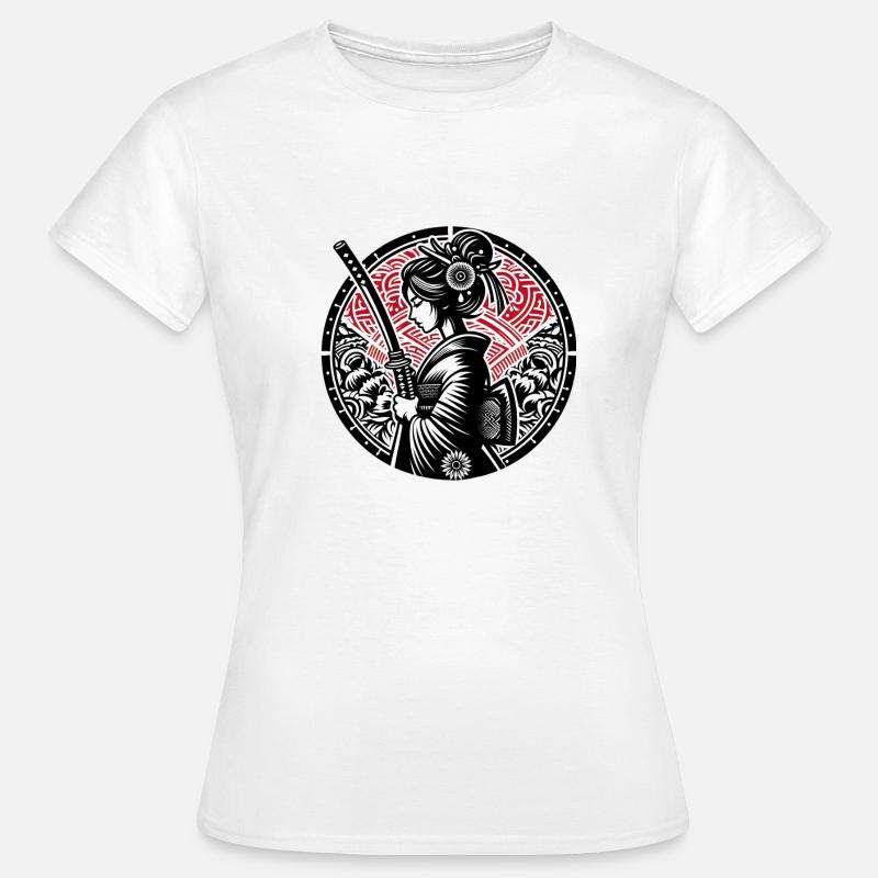 Samurai-Mädchen - Frauen T-Shirt - Weiß