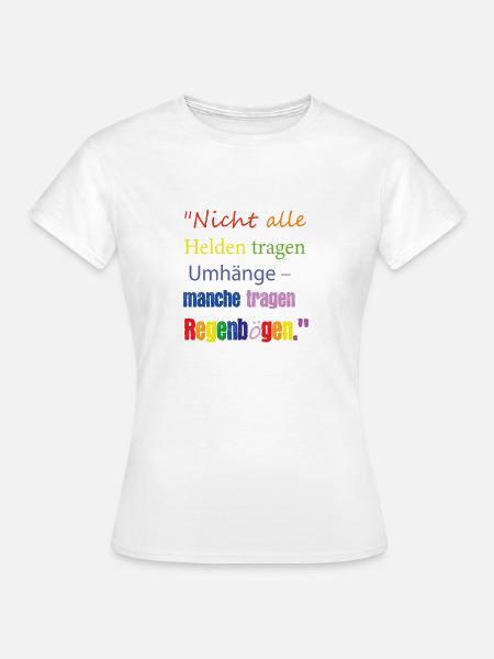 Regenbogen Umhang - Frauen T-Shirt - Weiß