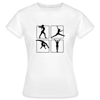 Bodenturnen - Frauen T-Shirt - Weiß - Vorne - AI Model Female 172 dark (172cm)
