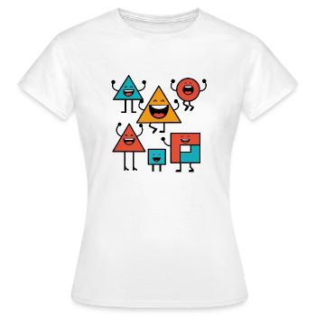 Design « Geo Laughics » - T-shirt Femme - blanc - Devant - AI Model Female 172 dark (172cm)
