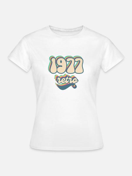 1977 Retro Geschenkidee - Frauen T-Shirt - Weiß