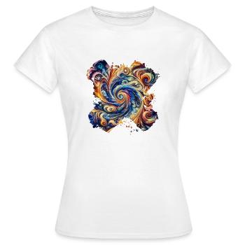 Vibrant Abstract Swirl - Women's T-Shirt - white - Front - AI Model Female 172 dark (172cm)