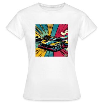 Véhicule GT Popart - T-shirt Femme - blanc - Devant - AI Model Female 172 dark (172cm)
