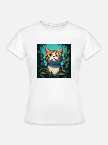 Der entspannte Kater - Frauen T-Shirt - Weiß