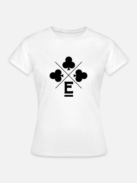 Buchstabe e Glücksklee - Frauen T-Shirt - Weiß
