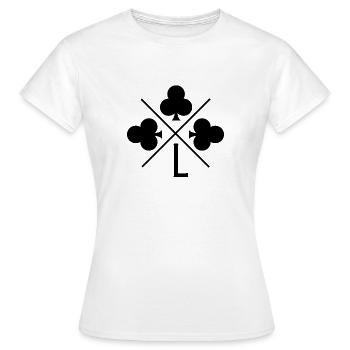 Lettre l trèfle porte bonheur - T-shirt Femme - blanc - Devant - AI Model Female 172 dark (172cm)