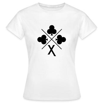 Lettre x trèfle porte bonheur - T-shirt Femme - blanc - Devant - AI Model Female 172 dark (172cm)