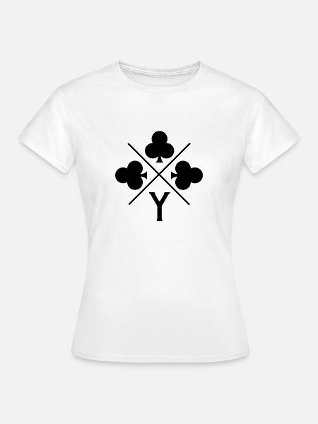 Buchstabe und Glücksklee - Frauen T-Shirt - Weiß