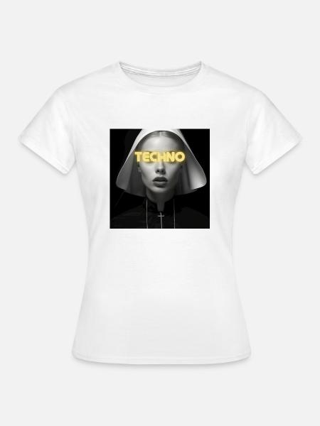 Sweet Techno Nun - Rave Design - Frauen T-Shirt - Weiß
