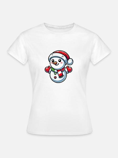 Schneemann - Frauen T-Shirt - Weiß