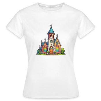 Kirche - Frauen T-Shirt - Weiß - Vorne - AI Model Female 172 dark (172cm)