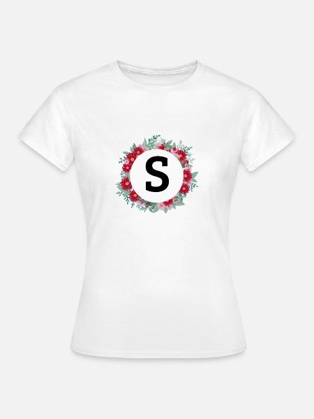 Blumenkrone des Buchstabens - Frauen T-Shirt - Weiß