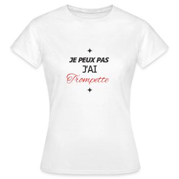 Ich kann nicht, ich habe einen Trompeter, Trompeter - Frauen T-Shirt - Weiß - Vorne - AI Model Female 172 dark (172cm)