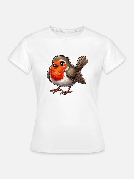Rotkehlchen - Frauen T-Shirt - Weiß