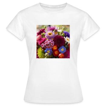 Flowers - Women's T-Shirt - white - Front - AI Model Female 172 dark (172cm)