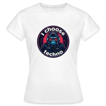 Gorilla i choose techno - Frauen T-Shirt - Weiß - Vorne - AI Model Female 172 dark (172cm)