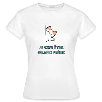 Ich werde großer Bruder sein - Bald großer Bruder - Frauen T-Shirt - Weiß - Vorne - AI Model Female 172 dark (172cm)