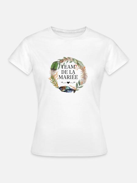 Brautteam Krone Boho-Blumen - Frauen T-Shirt - Weiß