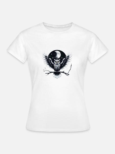 Nacht Eule - Frauen T-Shirt - Weiß