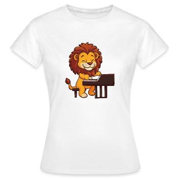 Löwe am Klavier Musikschule - Frauen T-Shirt - Weiß - Vorne - AI Model Female 172 dark (172cm)