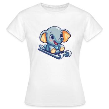 elefant schlitten - Frauen T-Shirt - Weiß - Vorne - AI Model Female 172 dark (172cm)