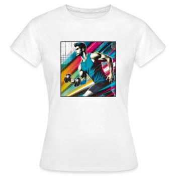 Sportlicher Mann - Frauen T-Shirt - Weiß - Vorne - AI Model Female 172 dark (172cm)