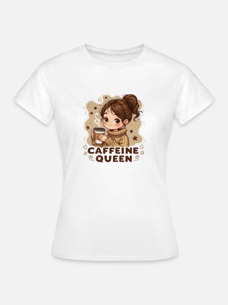 KAFFEE-MÄDCHEN - Frauen T-Shirt - Weiß
