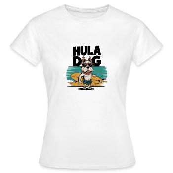 Hula Dog - Design drôle d’été - T-shirt Femme - blanc - Devant - AI Model Female 172 dark (172cm)