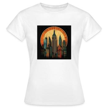 New York Art Deco - Frauen T-Shirt - Weiß - Vorne - AI Model Female 172 dark (172cm)
