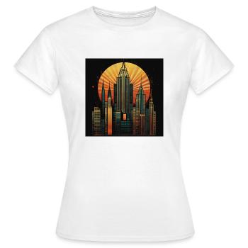 New York Art Deco - Frauen T-Shirt - Weiß - Vorne - AI Model Female 172 dark (172cm)