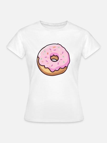 Pinker Zucker Donut - Frauen T-Shirt - Weiß