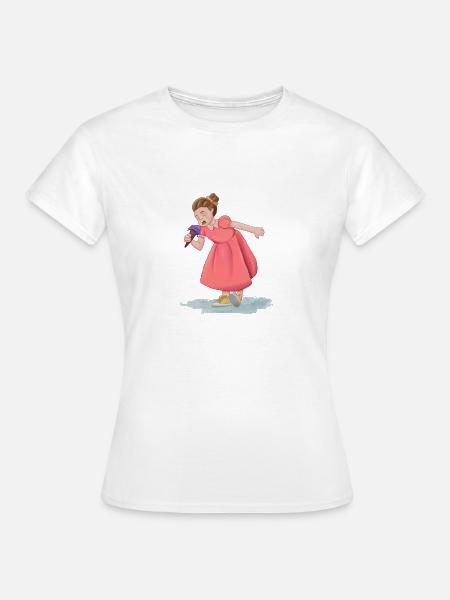 Mädchen mit Kleid und Eis - Frauen T-Shirt - Weiß