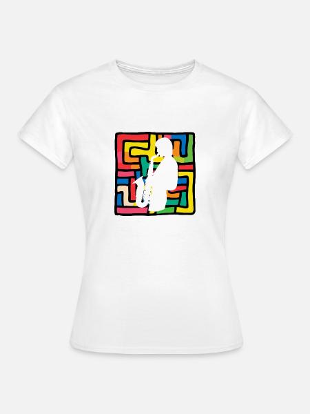 Blasinstrument Saxophonist - Frauen T-Shirt - Weiß