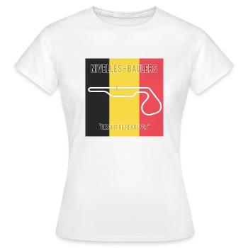 « Circuit de Revolver » - T-shirt Femme - blanc - Devant - AI Model Female 172 dark (172cm)