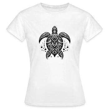 Pazifische Schildkröte Tattoo Kunst Zeitlos - Frauen T-Shirt - Weiß - Vorne - AI Model Female 172 dark (172cm)