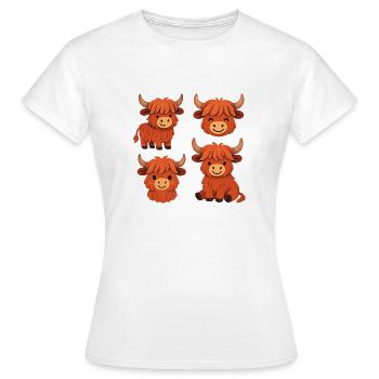 bébé vache des hautes terres mignon montage - T-shirt Femme - blanc - Devant - AI Model Female 172 dark (172cm)