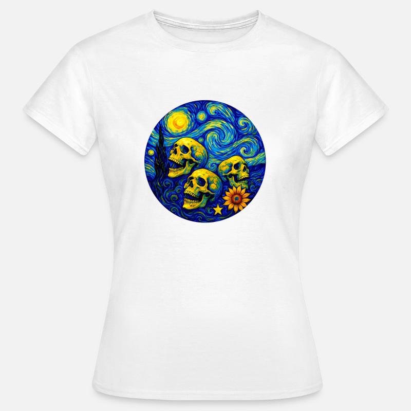 Van Gogh Skull - Women's T-Shirt - white