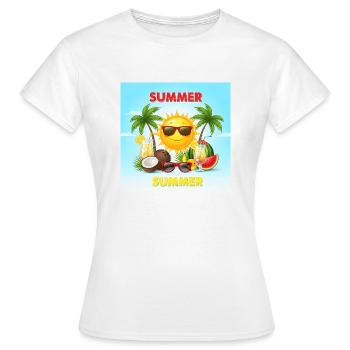 Vacances d'été Vacances d'été au soleil - T-shirt Femme - blanc - Devant - AI Model Female 172 dark (172cm)