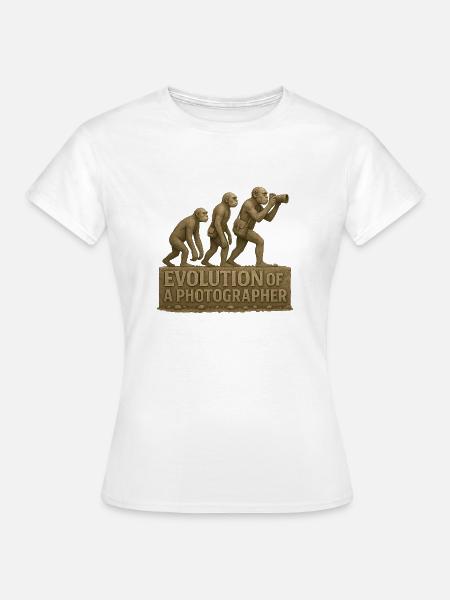 Evolution of a Photographer - Frauen T-Shirt - Weiß