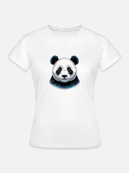 Niedlicher Panda Aufkleber - Frauen T-Shirt - Weiß