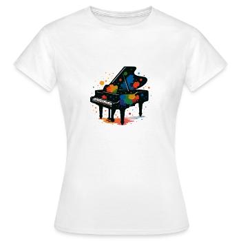 Éclaboussures de couleur de piano - T-shirt Femme - blanc - Devant - AI Model Female 172 dark (172cm)