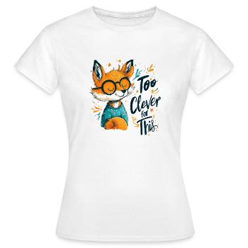 Renard intelligent avec des lunettes – Trop intelligent pour cela. - T-shirt Femme - blanc - Devant - AI Model Female 172 dark (172cm)