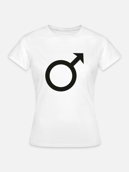 Male - Frauen T-Shirt - Weiß