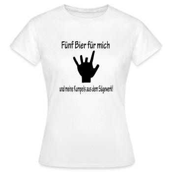 5 bières pour moi et mes copains de la scierie - T-shirt Femme - blanc - Devant - AI Model Female 172 dark (172cm)
