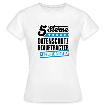 5Sterne Datenschutzbeauftragter - Frauen T-Shirt - Weiß - Vorne - AI Model Female 172 dark (172cm)