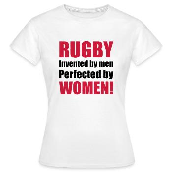 rugby - Frauen T-Shirt - Weiß - Vorne - AI Model Female 172 dark (172cm)